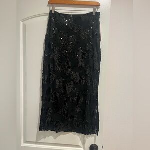 NWT Elegant Black Sequin Skirt